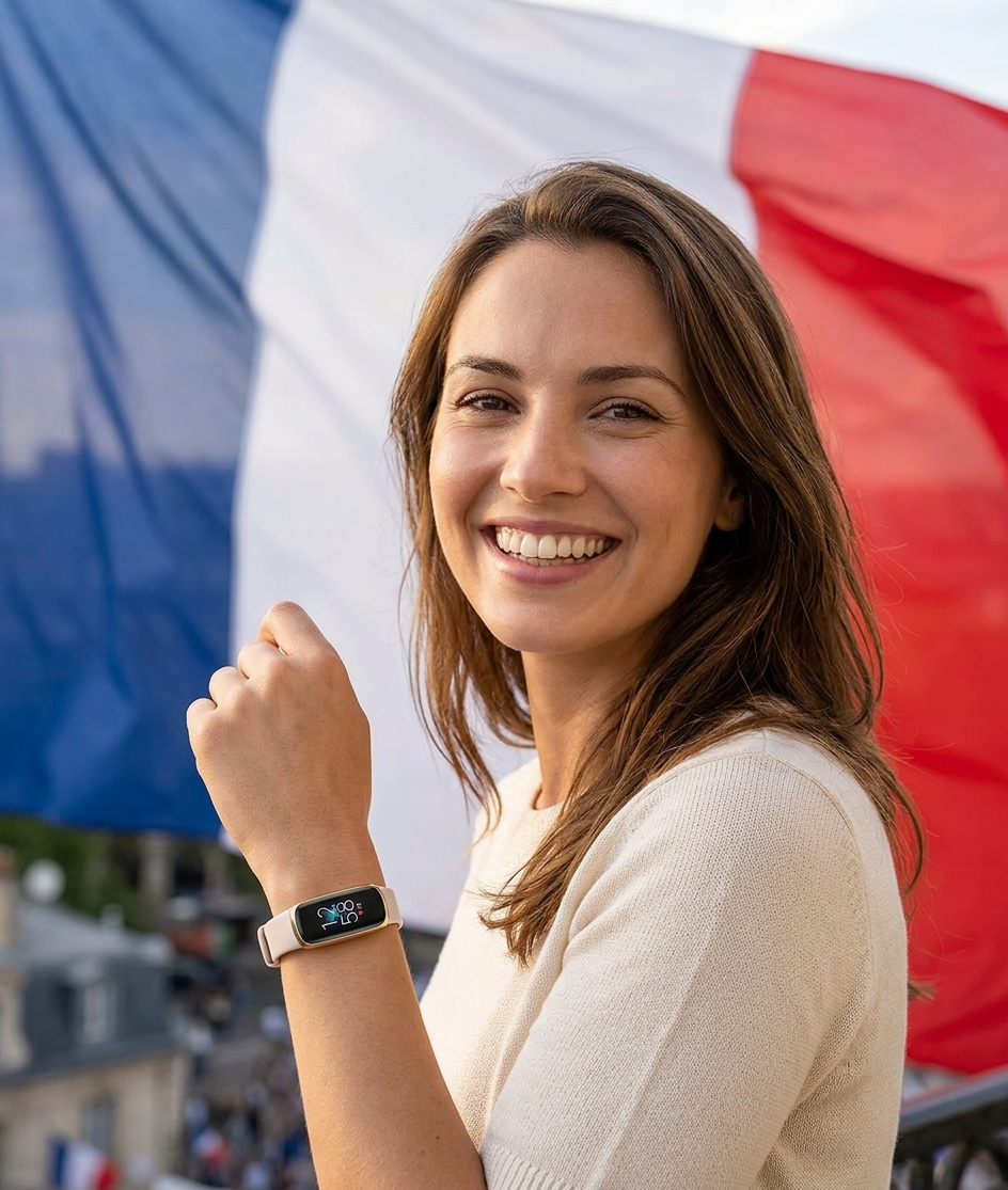Montre fitness Stonebridge Luxe — bracelet élégant blanc avec suivi cardiaque